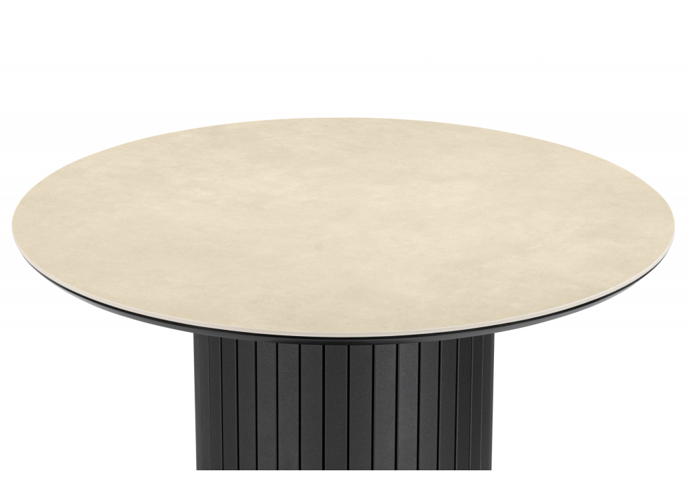 Керамический стол Woodville Гравент 90 okara light yellow, черный