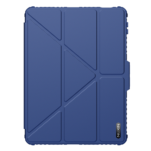 Чехол книжка синего цвета от Nillkin для Xiaomi Pad 7 и 7 Pro, серия Bumper Pro Case-Multi Angle Folding Style, многофункциональный складной стиль