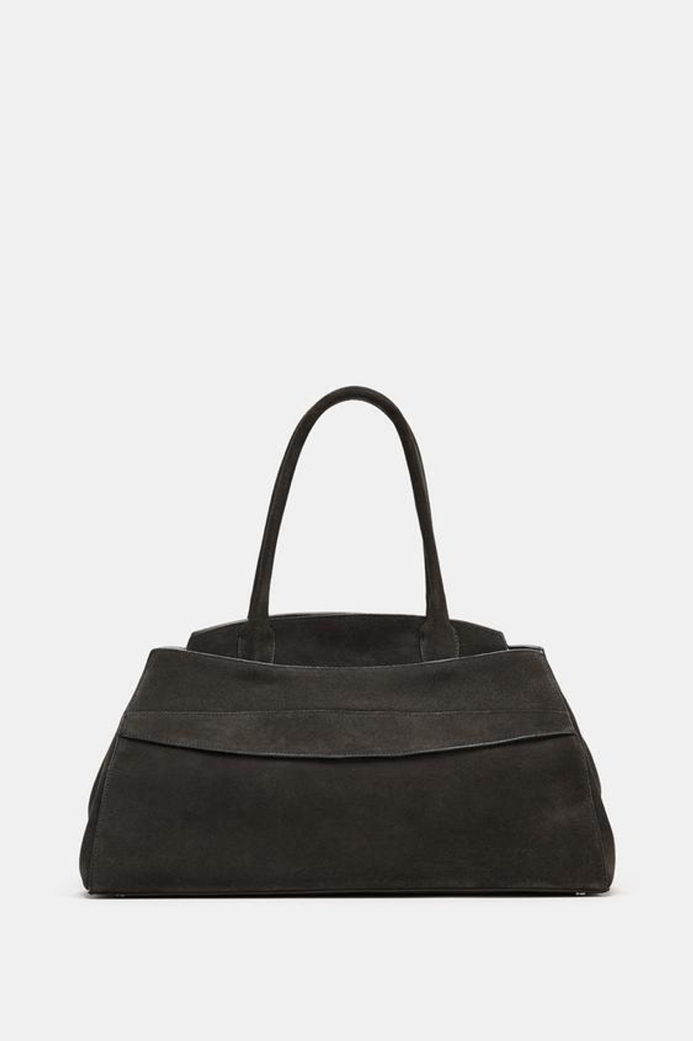 ZARA ЗАМШЕВАЯ СУМКА, СЕРЫЙ