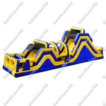 Надувная полоса препятствий "Веселый забег" 15*3*4 м, жёлто-синий