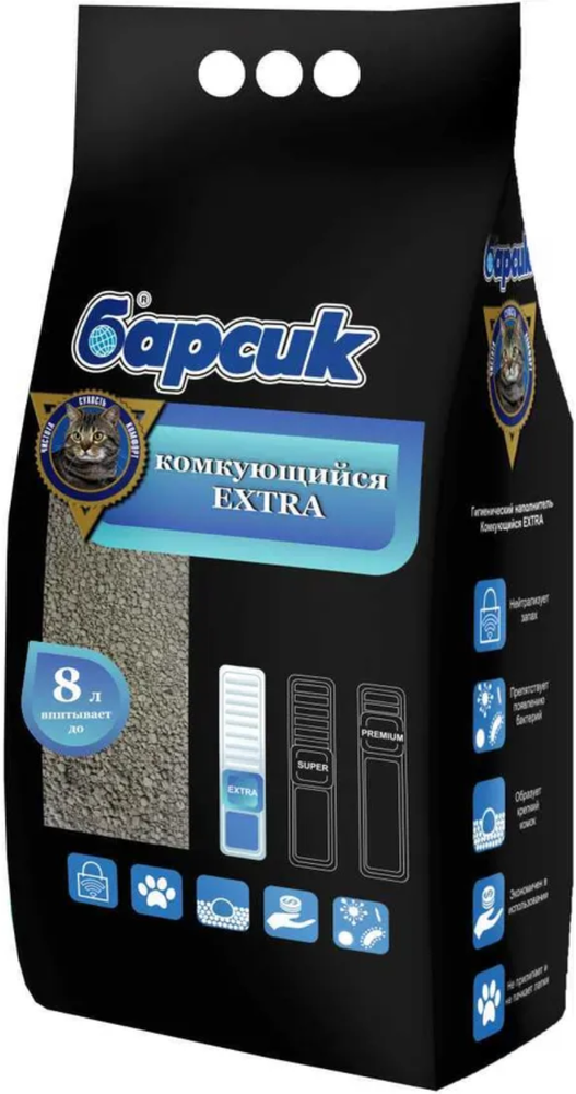 Барсик - Комкующийся &quot;EXTRA&quot; впитывает до 8л. (V5.5 л.)