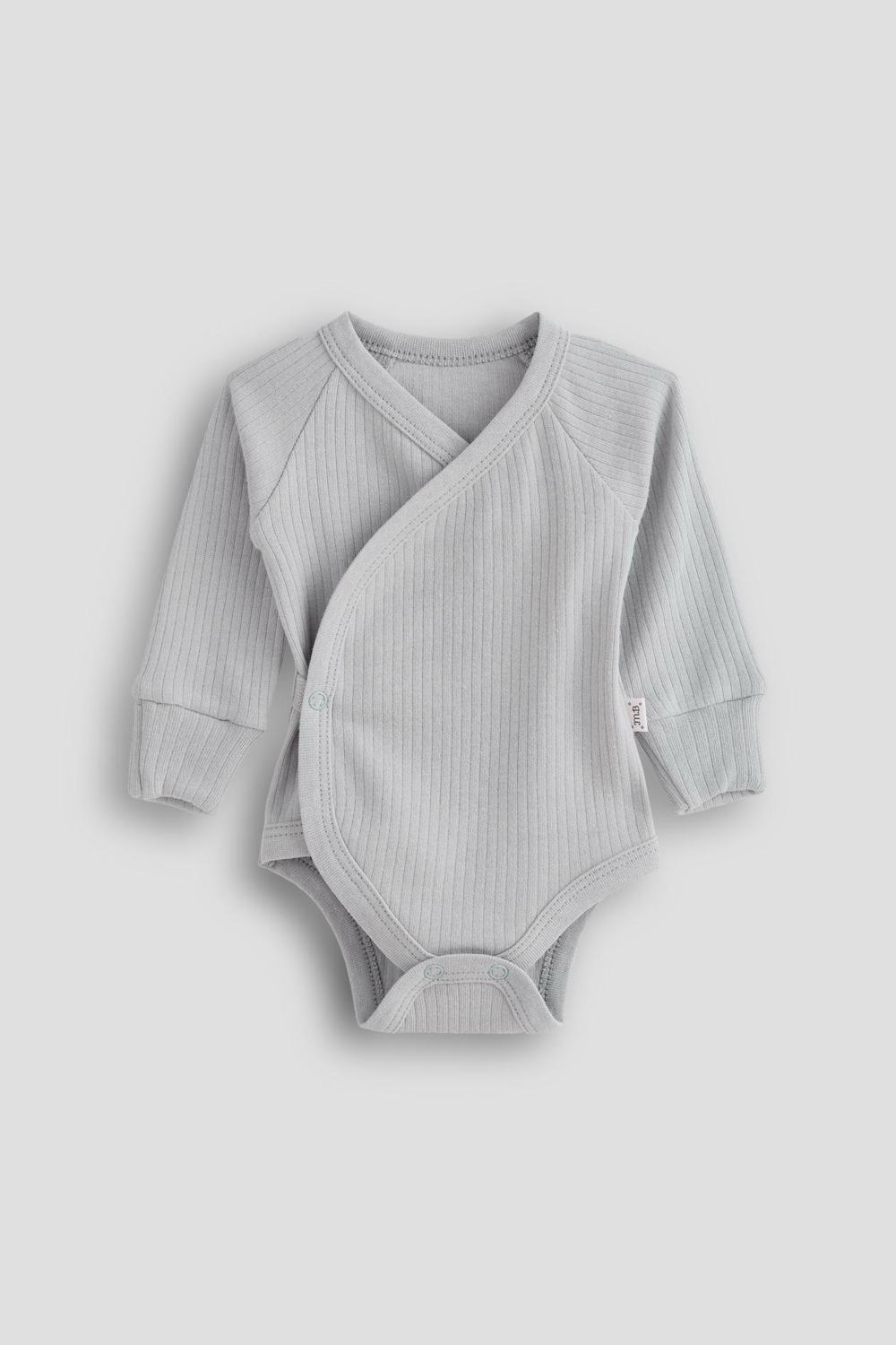 Боди с длинным рукавом с запахом, Серый