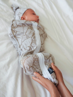 Пеленальный кокон и шапочка Mjölk Пальмы