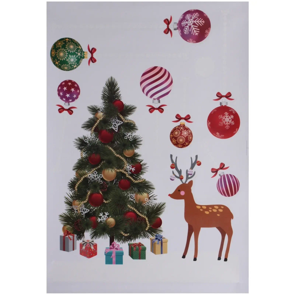 Наклейка на стекло «Новогоднее поздравление» 50*35 см (диаметр рулона 4 см)