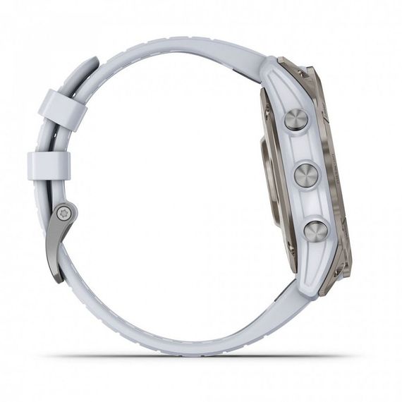 Умные часы Garmin EPIX PRO (Gen 2) Sapphire Edition 51 мм, титановый белый, DLC, белый силиконовый ремешок