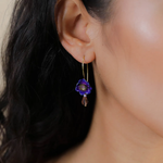 Серьги Franck Herval, Mellina, с цветной смолой, кристаллом, говлитом и стеклянной бусиной, FH26.1-1