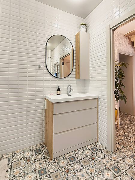 Тумба со шкафчиком в ванную комнату из МДФ в пленке