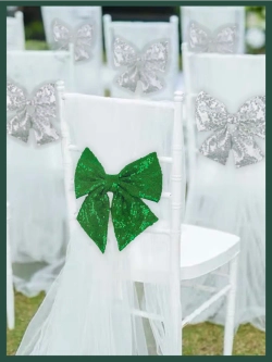 Бант на елку большой новогодний на верхушку зеленый