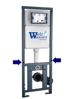 Унитаз подвесной WeltWasser MARBERG 410 + GELBACH 043 MT-BL + MAR 410 RD GL-WT черный матовый, безободковый, с крышкой микролифт, слив-торнадо, с инсталляцией и белой глянцевой кнопкой