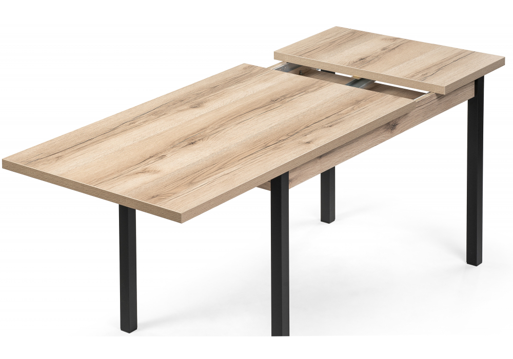 Стол деревянный Woodville Оригон делано, черный матовый, ножки черные