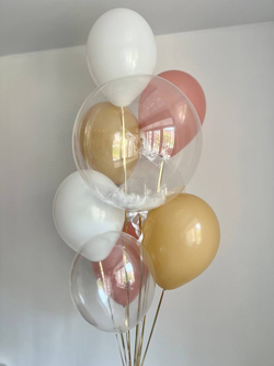 Воздушные шары стильные пудра/белый №3312