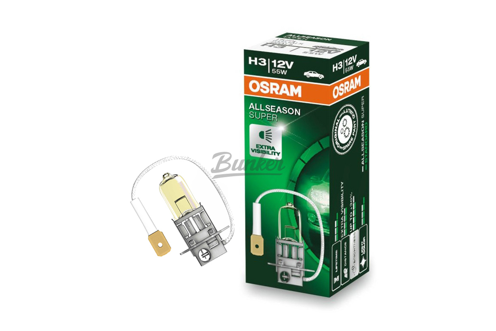 64151ALS Лампа H3 12V 55W PK22s ALS всесезонная +30% Osram, (шт.)