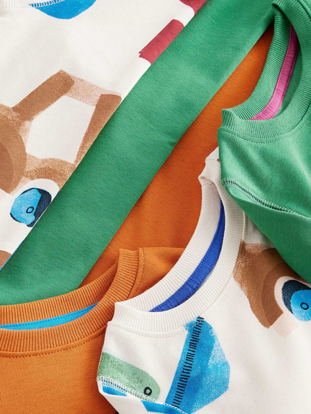 Пижама для мальчика Next K98-563, 3 шт., Оранжевый, Молочный, Зеленый