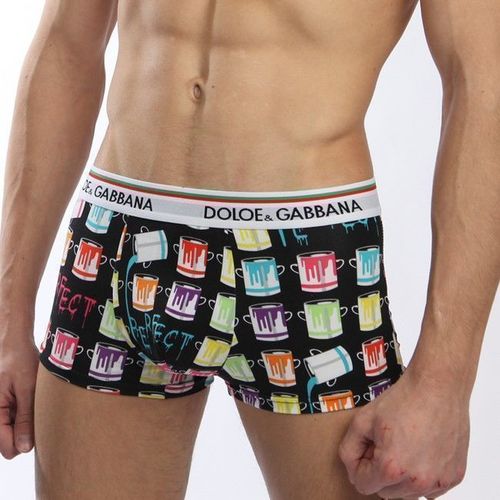 Мужские трусы боксеры т-синий с рисунком "кружки" Dolce Gabbana Colorful Mugs