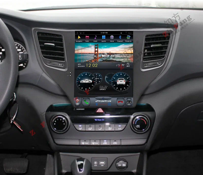 Магнитола для Hyundai Tucson 2015-2018 - Kuberg ZF-1075-DSP вертикальный экран 10.4" в стиле "Тесла" на Android 9