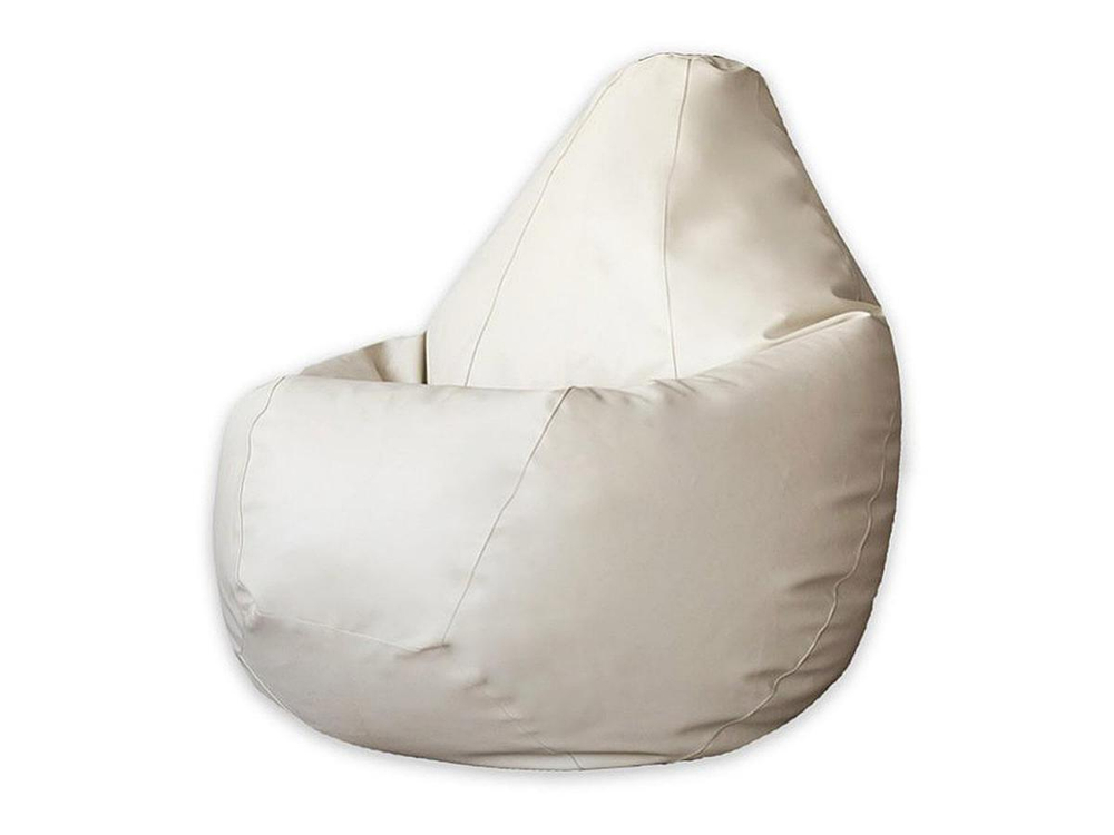Кресло мешок груша L бежевая экокожа