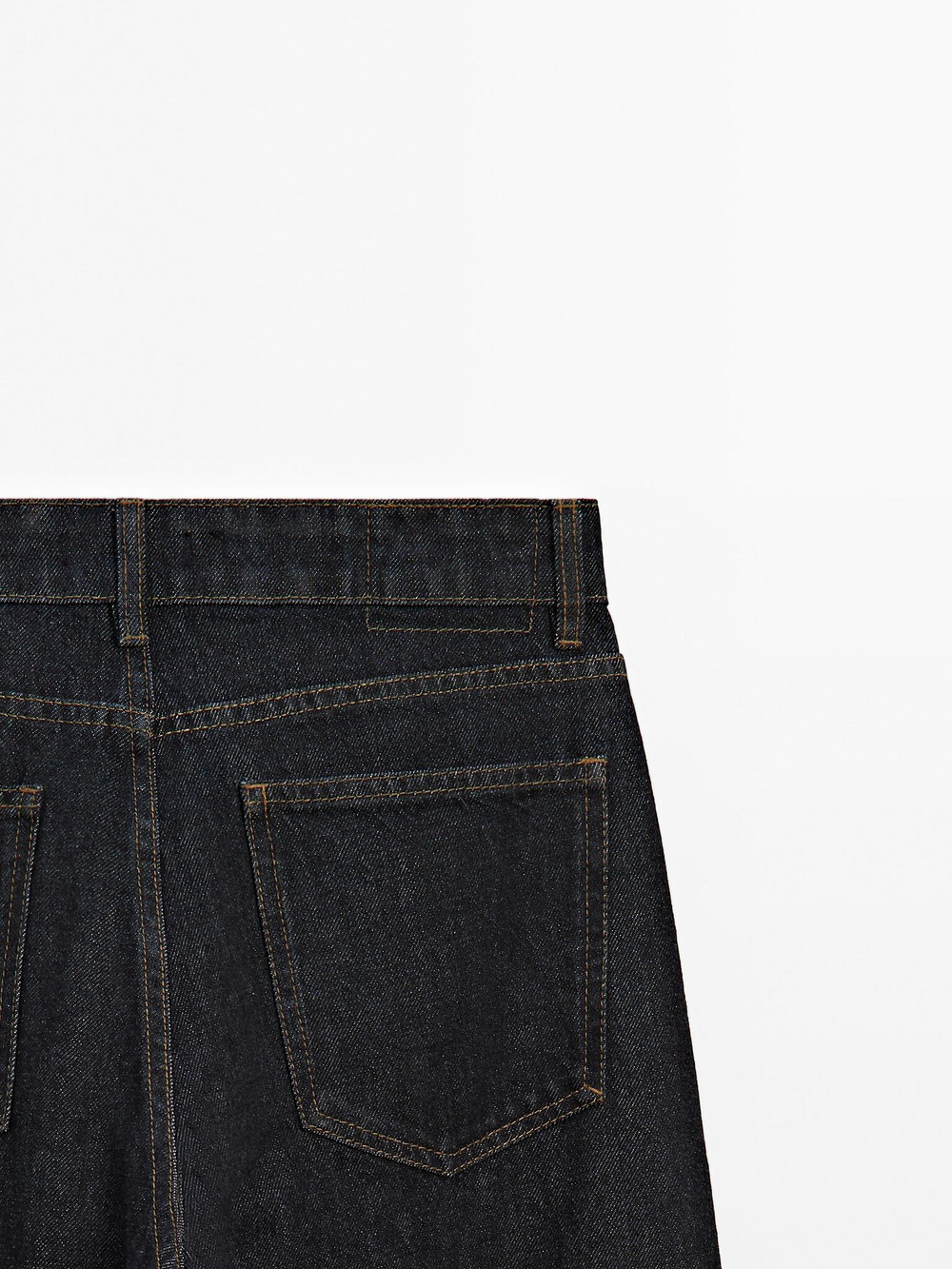 Massimo Dutti Джинсы со средней посадкой и широкими штанинами, темно-синий