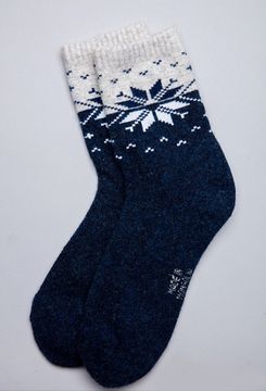 Носки из  монгольской шерсти Синие