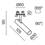 Встраиваемый светильник Technical C141RS-L125-6W3K-W