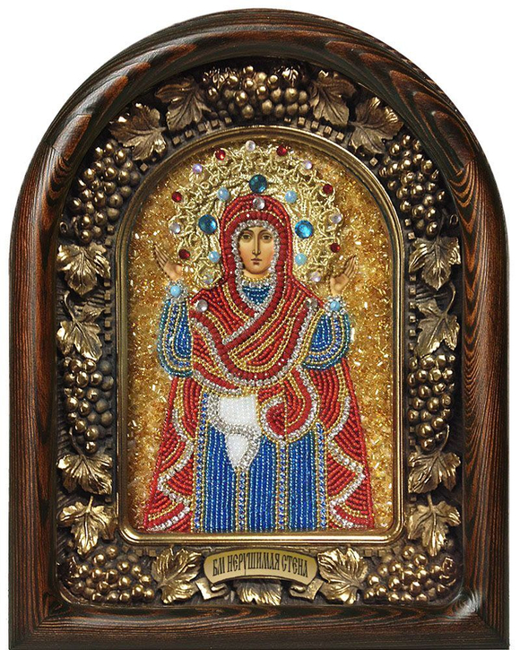 Икона Пресвятая Богородица Нерушимая стена бисер