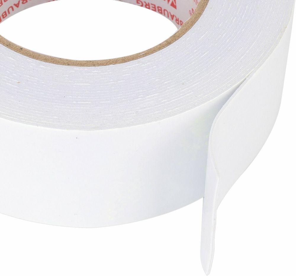 Клейкая двухсторонняя лента 50мм х 8м, НА ВСПЕНЕННОЙ ОСНОВЕ 1мм, прочная, BRAUBERG, 600485