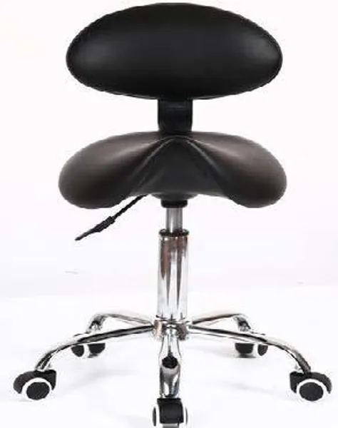 Стулья мастера-косметолога, визажиста Ортопедический стул-седло мастера со спинкой RC1610 Седло_хром_со_спинкой.jpg