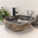 Каменная раковина из речного камня RS-63682 (52*36*16) 0122