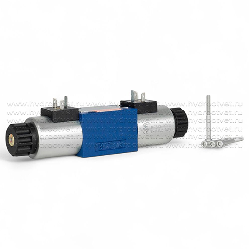 4WE6D61/OFCG24N9K4 - Гидрораспределитель золотниковый Ду 6 с электроуправлением, схема D (574А/ОФ), электроуправление G24, возврат - OF = без пружины, с фиксатором