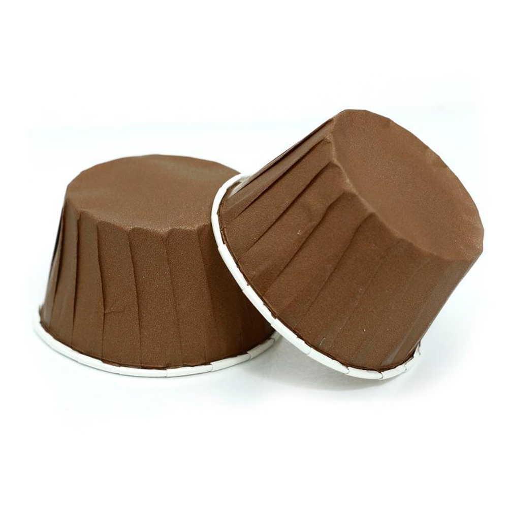 Формы бумажные с ламинацией «Маффин» 50х40 мм (Коричневый) 100 шт