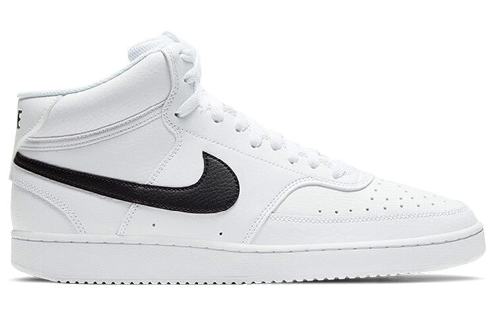 Nike Court Vision 1 Mid synthetic leather non-slip wear-resistant wrapping mid-top sneakers men's milky white