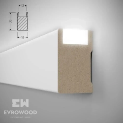 Рейка декоративная из МДФ для подсветки R010LED 30х18х2000