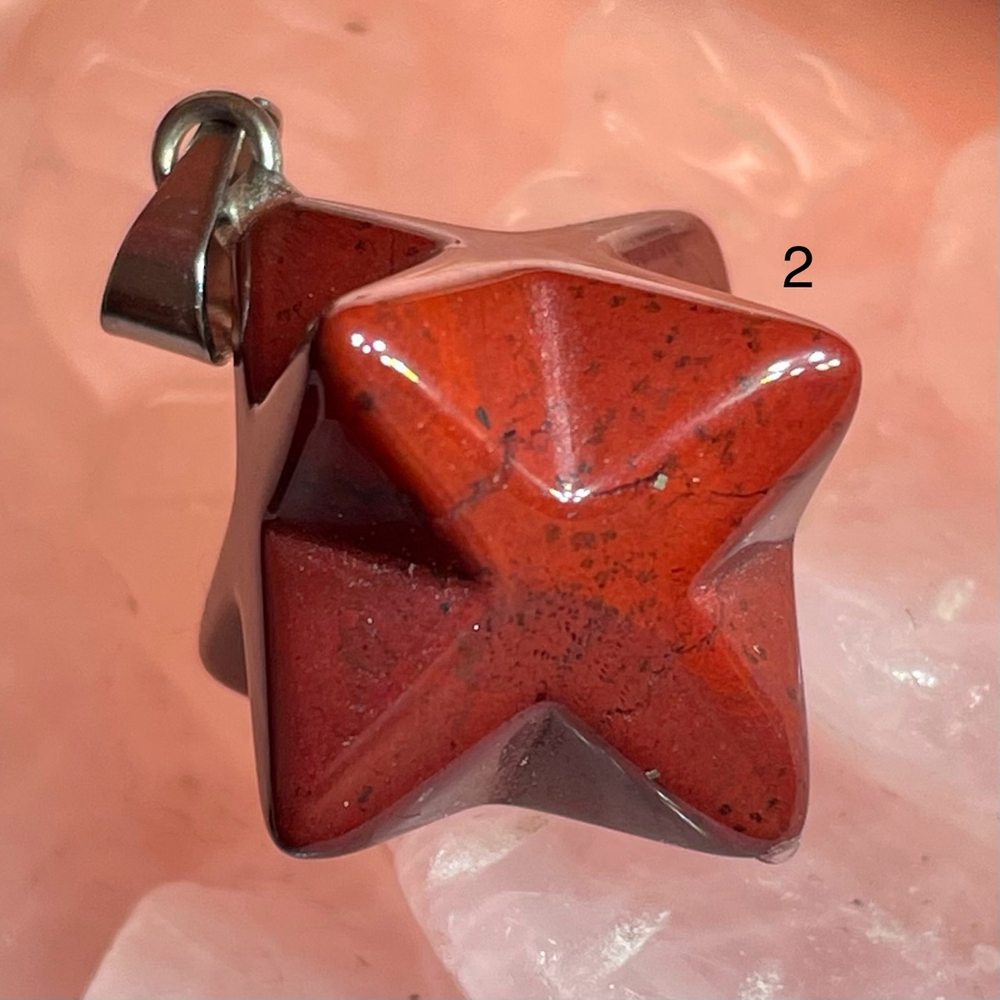 46134 Яшма красная Кулон Меркаба 13мм