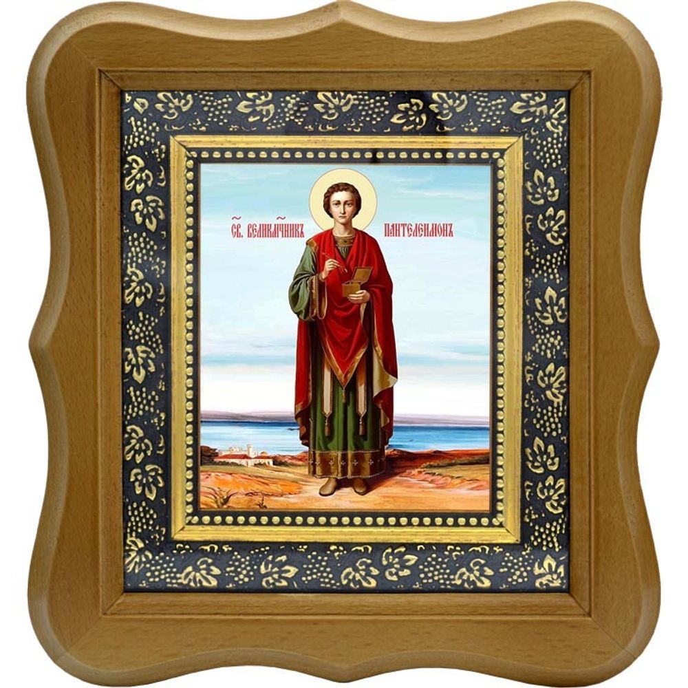 Пантелеимон Целитель в полный рост. Икона на холсте.