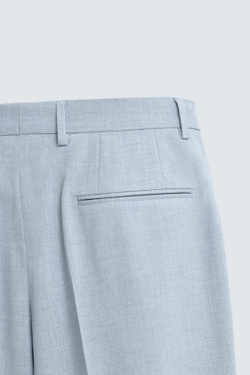 ZARA КОСТЮМНЫЕ БРЮКИ SLIM FIT, НЕБЕСНО-ГОЛУБОЙ