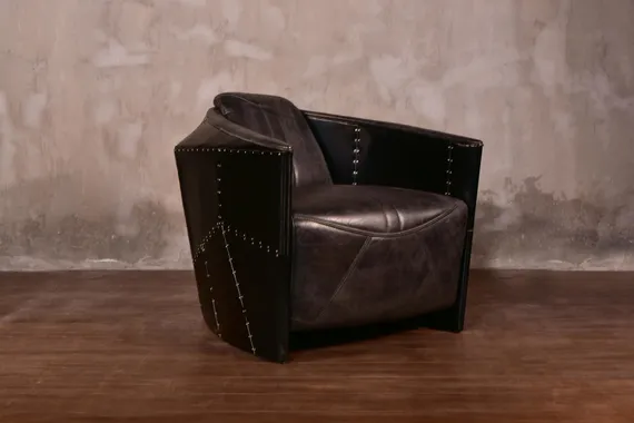 Кресло RS114, черная кожа