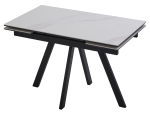 Стол М-City DISAUR Нео-2 120 Matte Белый мрамор, керамика, Черный каркас