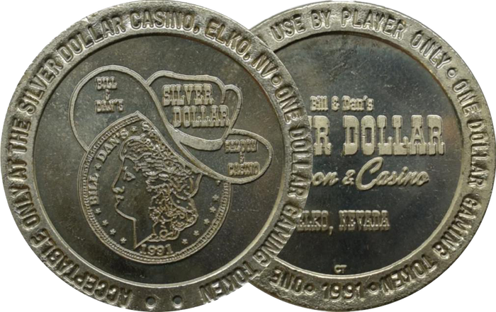 Silver Dollar (Bill & Dan's) Saloon & Casino $1 Token