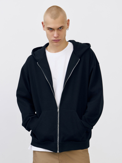 Худи зип с начесом (черный)