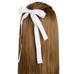 Заколка для волос зажим с бантиком, с длинными хвостиками, белый, MONTE VITA, 457113