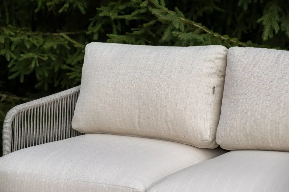 "Альбано" лаунж-зона 5-местная плетеная из роупа (веревки), каркас алюминиевый светло-серый, роуп серый меланж