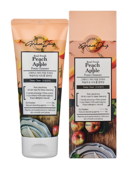 GRACE DAY - ПЕНКА ДЛЯ ЛИЦА С ЭКСТРАКТАМИ ПЕРСИКА И ЯБЛОКА PEACH & APPLE FOAM CLEANSER, 100 ML