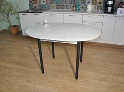 Стол обеденный Ника Бетон пайн белый/черный