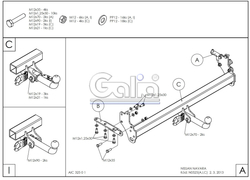 Фаркоп оцинкованный Galia N052C для Nissan Navara D40 2005-(паспорт и сертификат в комплекте)(без электрики)