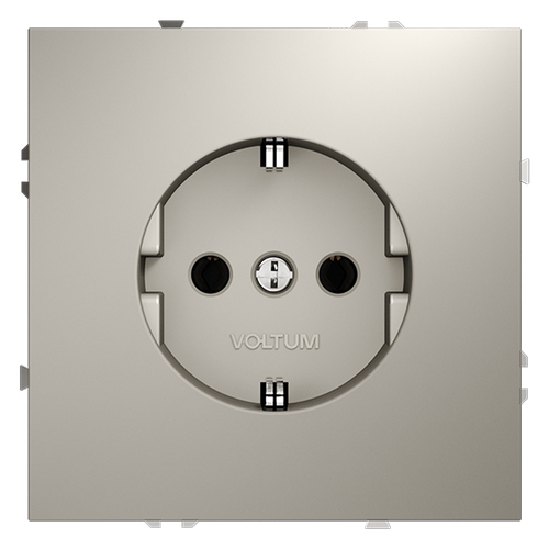 Розетка встраиваемая VOLTUM S70 с заземлением 16А, (кашемир)