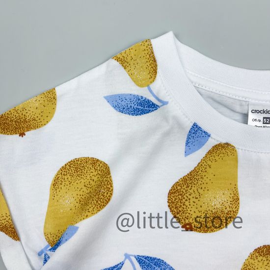 Футболка "Грушевый сад" хлопковая, груши на белом