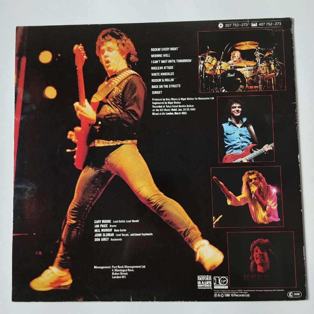 Винтажная виниловая пластинка LP Gary Moore Rockin Every Night Live In Japan (Germany 1986)