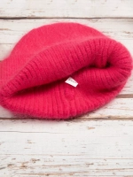 шапка вязаная бини ангора теплая демисезонная с отворотом