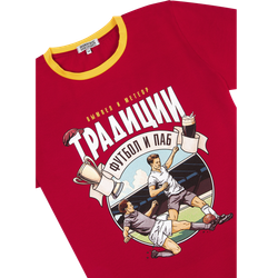 Футболка Традиции, футбол и паб красная