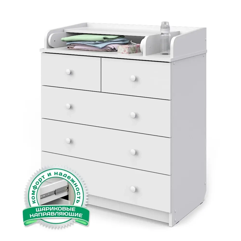 Комод Атон СИРИУС-2 ЛДСП 800/5 белый