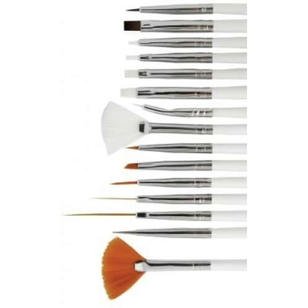 Набор кистей для маникюра и педикюра, TNL, 15 шт.